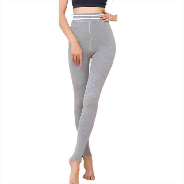 

women autumn warm leggings thick warm winter candy color stretch push up thermal fleece lined pants trample stirrup legging, Black