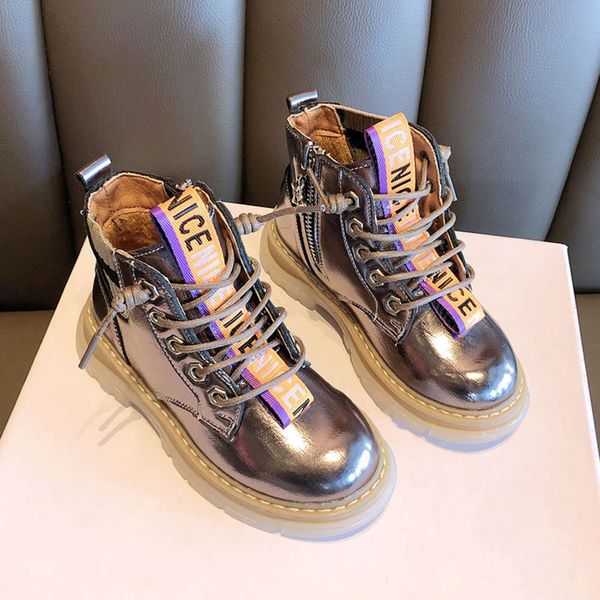 

new girls' year martin autumn and winter british sle plush princs net red children' boots, Black;grey