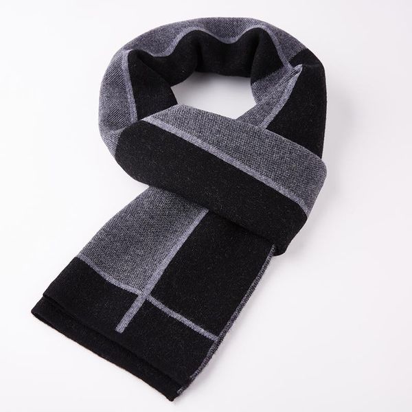 

winter new pure wool scarf men's wild simple plaid boys youth outdoors windproof and warm shawl birthday gift fashion 9289, Blue;gray