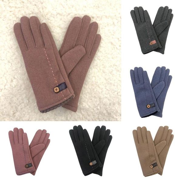 

winter thickening gloves women' autumn winter outdoor warm mittens cute plush wrist full finger fishion gloves guantes invierno, Blue;gray