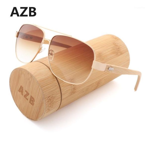 

azb real bamboo sunglasses women retro vintage wood sun glasses driver brand design goggles wooden sunglass eyewear with box1, White;black