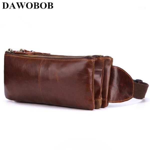 

waist bags men casual pack bag brand genuine shoulder fanny women belt pouch money phone bum hip brown as gifts1