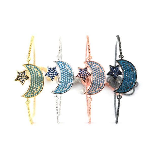 

pave cubic zirconia chain bracelets for women gifts statement charm adjustable link bracelet fashion jewelry bijoux, Black