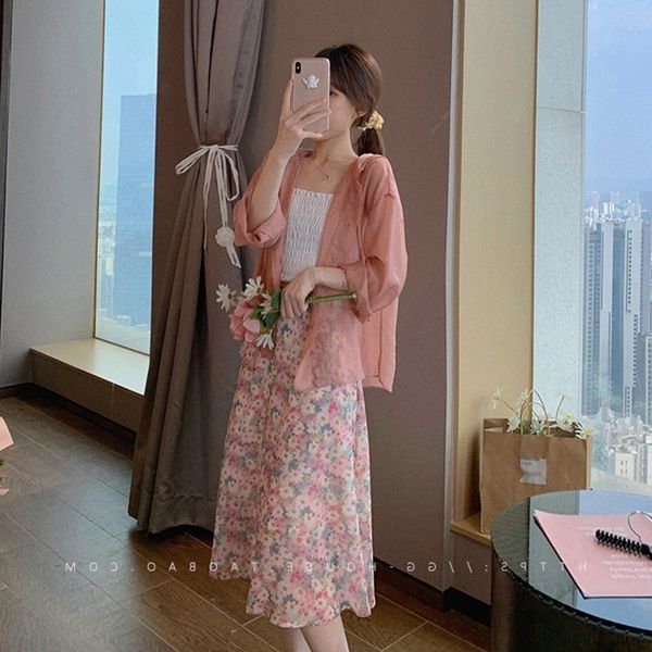 

xn47o french high waisted summer new 2020 harvest waist shows thin dress goddess french goddess waist skirt dress temperamentfloral wlsfx, Black;gray