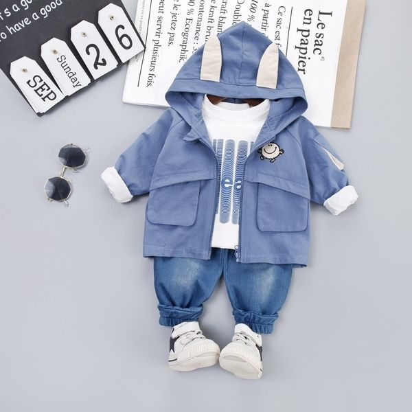 

new home leisure clothes baby suits boys spring and autumn clothing infant children clothes foreign infant cotton 3 pcs suit lj201203, White
