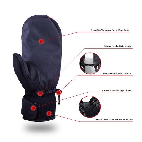 

jackcome лыжные перчатки зимние сердечный водонепроницаемые дышащие перчатки снег сноуборд jackcome ski top видимость специальный случай bby, Black