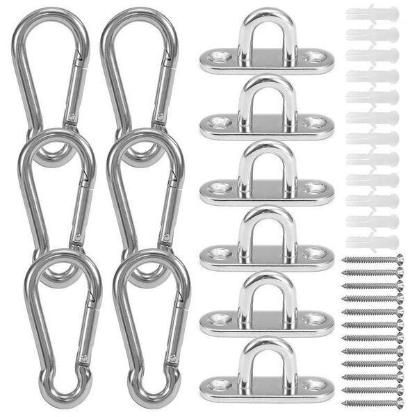 

accessories 5mm eye plates carabiners screws set multifunctional wall mount hanging hook for mounting hammocks yoga training home gym1