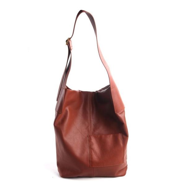 

pure skin new simple leather bucket bag female large-capacity first layer leather diagonal bag soft should women