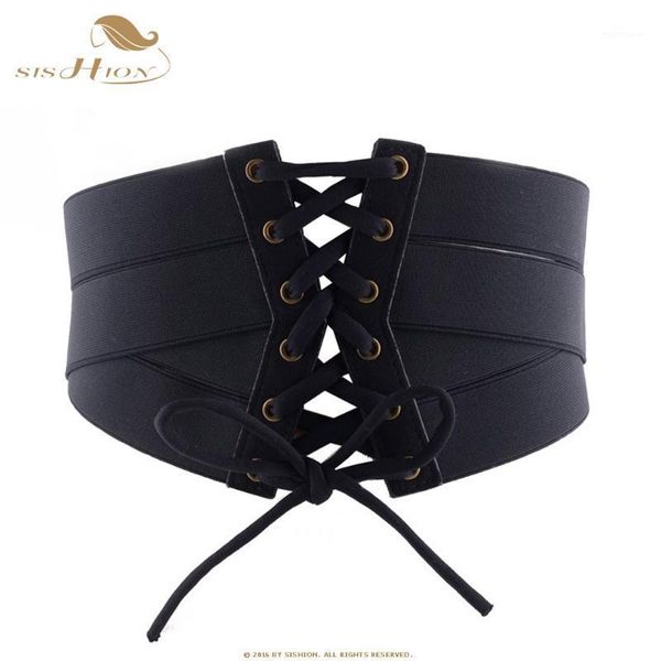 

sishion vintage black lace up high waist corset bandage women waist belt wide belts training wide slimming body vb00211, Black;brown