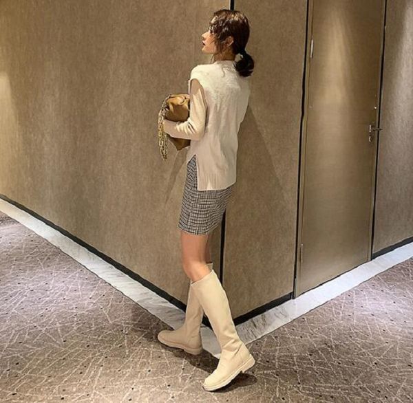 

boot for women knee boots leather triple black white fashion girl outdoor shoes size 35-40