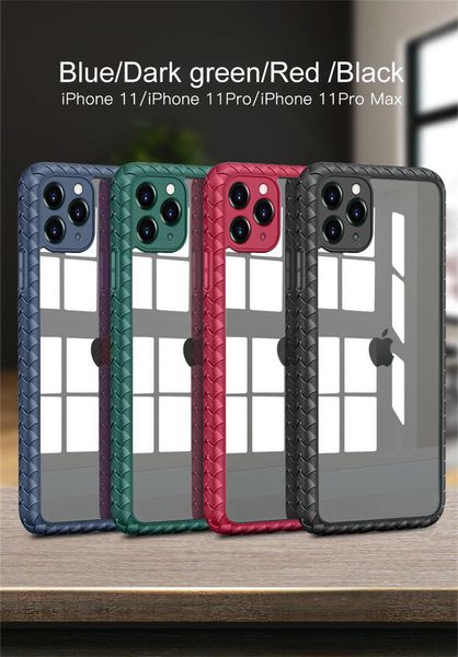 

luxury shockproof armor soft phone case for iphone 12 11 pro xs max xr x se2 transparent bumper airbag cover for iphone 7 8 plus