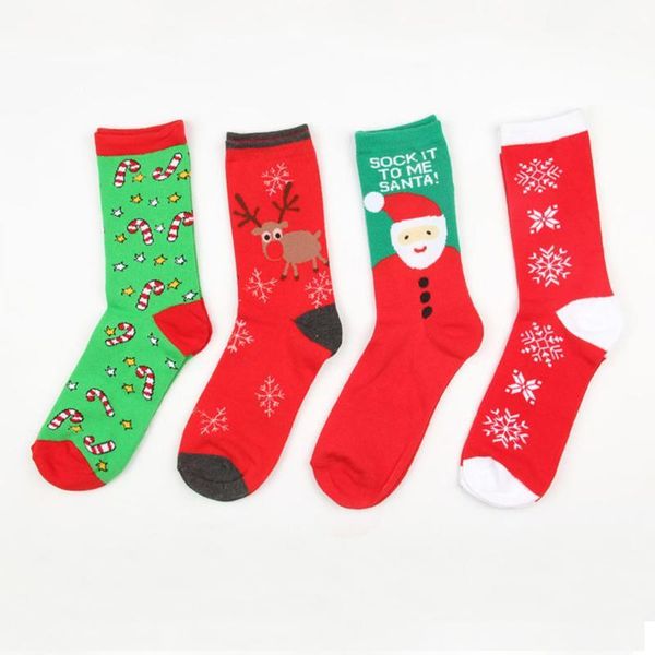 

new autumn winter new year santa claus christmas snow elk gift socks long sock cotton socks men women hosiery size 35-431, Black