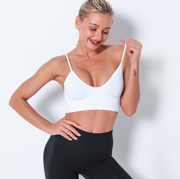 

quick dry seamless sports bra women fitness padded yoga bra for cup a-d running yoga gym crop women push up shockproof sport bra top, White;black