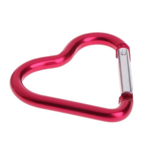 

10pcs outdoor ring aluminum heart keychain hook clip climbing camping outdoor 10pcs qylxzt