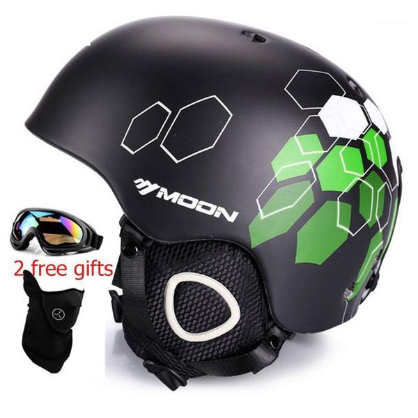

moon ski helmet autumn winter men snowboard skateboard skiing equipment sports safety snow helmets goggles with gifts1