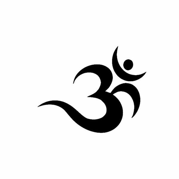 

13.1cm*10.5cm om symbol decal vinyl car sticker buddhism black/silver c3-1544