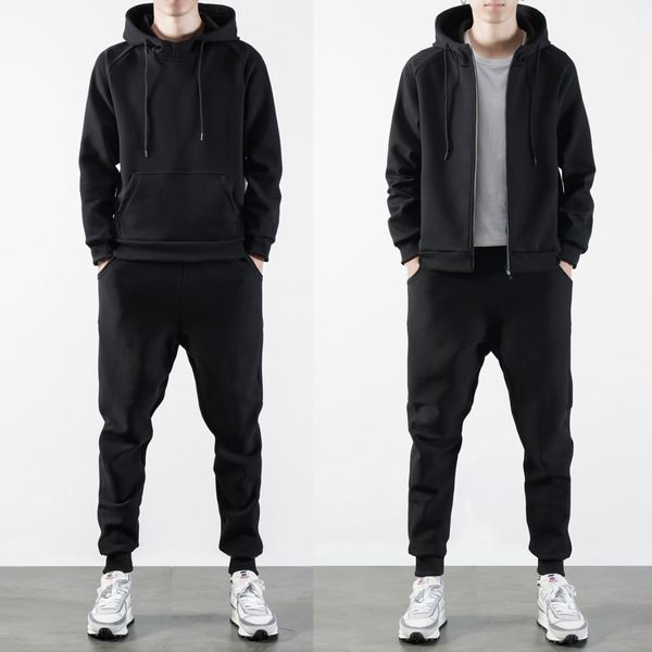 

autumn hooded sports suit men's thin cotton casual sportswear hedging trousers fashion kg-409, Gray