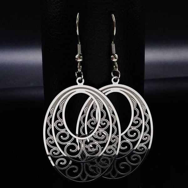 

dangle & chandelier stainless steel drop earings women fashion jewelry silver color earrings jewellry boucle d'oreille femme pendante e