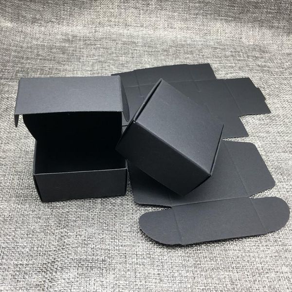 

50pcs black craft kraft paper box black packaging box wedding party small gift candy jewelry package boxes for handmade soap box h wmtafs