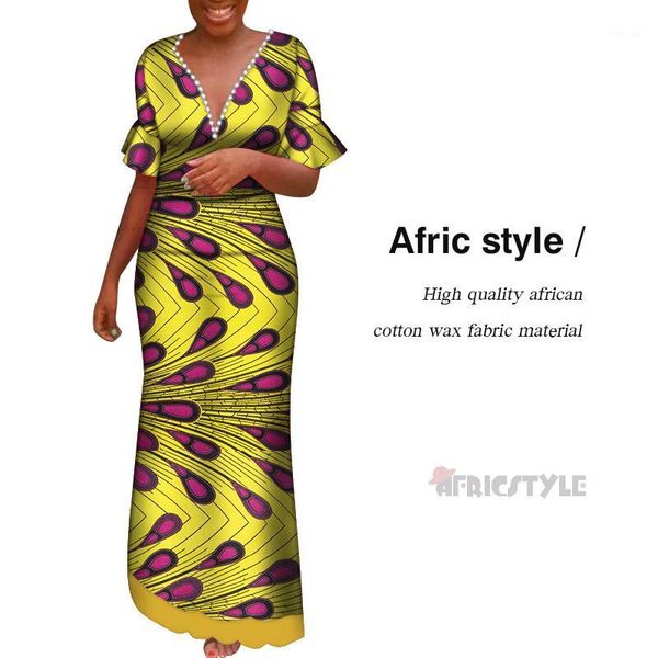 

in summer 2020, african women wear traditional african floral dresses and beautiful party dresses wy75861, Red