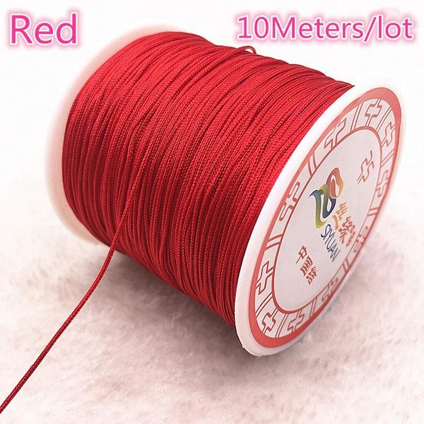 

0.4 1.5mm 10meters lot red nylon cord thread chinese knot macrame cord bracelet braided string diy tassels beading string thread h wmtyyz