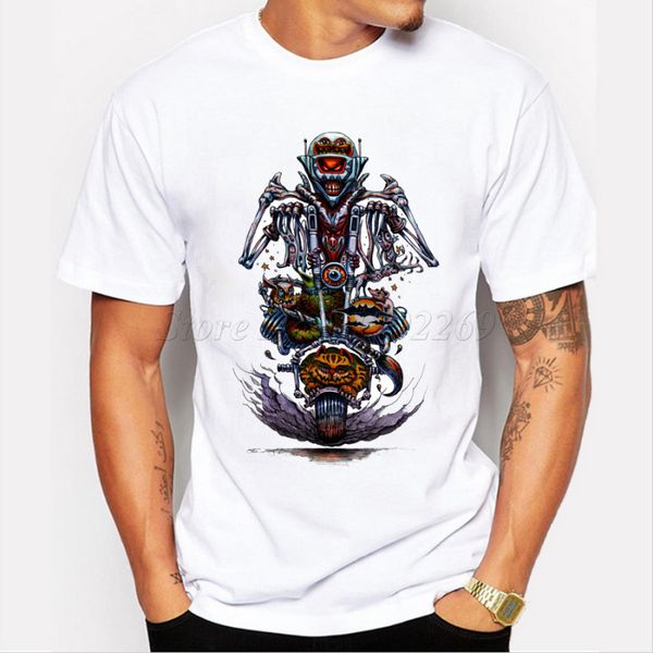 

новая мода хэллоуин езды креативный дизайн ретро печатных customized мужской hipster смешные tops punk стиль casual tee толстовка толстовка