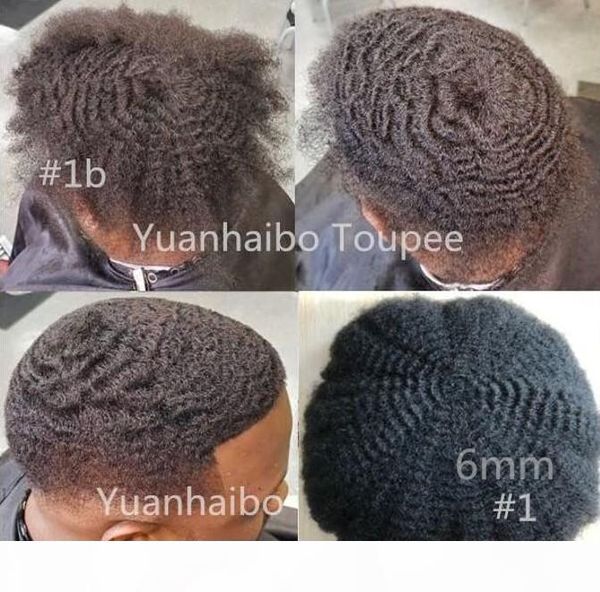 

men hair wig 4mm 6mm 8mm 10mm 12mm wave full lace toupee wavy toupee european remy human hair replacement for men ing, Black