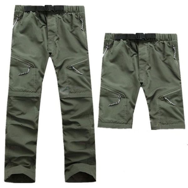 

men's zip off summer convertible hiking pants trekking fishing camping climb trousers waterproof outdoor 2 in 1 pants men, Black