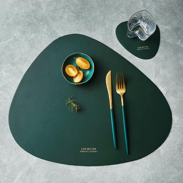 

tableware pad placemat table mat pu leather heat insulation non slip simple placemats disc coaster placemat for dining table wmtvws mywjqq