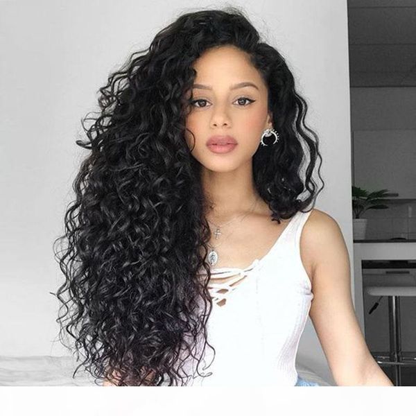 

brazilian deep curly full lace wig human hair with baby hair pre plucked hairline glueless full lace front deep wavy wigs bleached knots, Black;brown