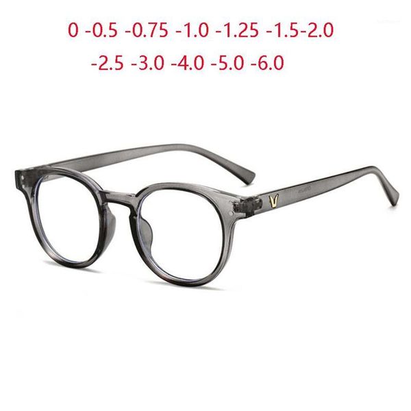 

anti blue light computer optical glasses gray frame clear miror round myopia spectacle prescription 0 -0.5 -0.75 -1.0 to -6.01, White;black