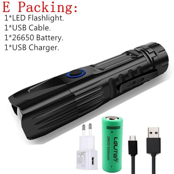 

usb аккумуляторное высококачественное мощное тактическое зум-фонарик xhp p90 led meading torch usb перезаряжаемый лучший модный лучший jllls