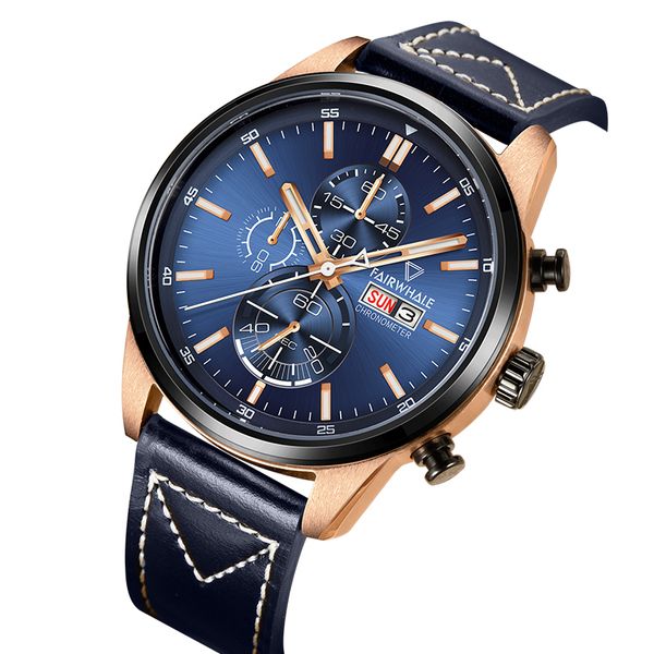 

men fashion business quartz stainless steel sport watch luxury week calendar male watches clock relogio masculino