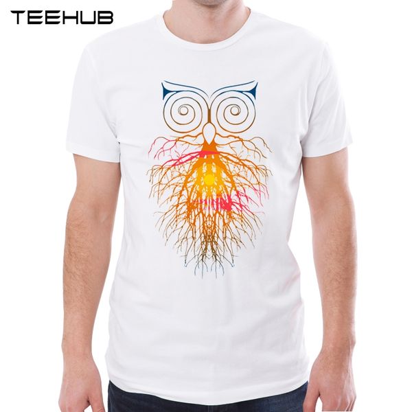 

teehub sleepy owl men t-shirt o-neck hipster sunshine owl printed short sleeve men's geek tee shirts sport hooded sweatshirt hoodie