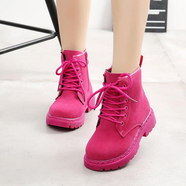 

teen children kids winter rose red plush martin for girls student cotton shoes snow boots new 5 6 10 8 12 years old 2020, Black;red