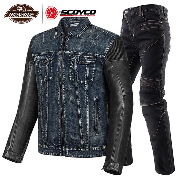 

motorcycle apparel scoyco jacket denim chaqueta moto motocross windproof suit anti-fall with ce protector