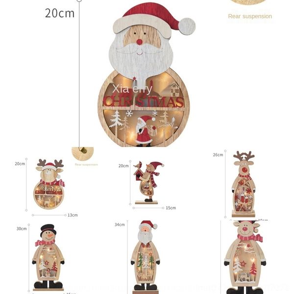 

dp5fr nuozhi luminous decoration table wall decorationnordic wind wood luminescent elk snowman man decoration decorations christmas wall old