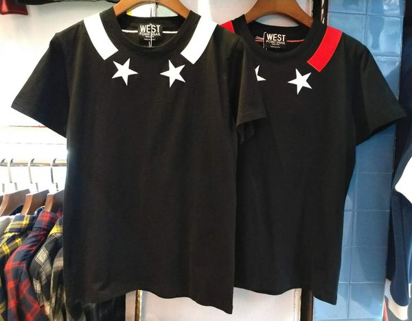 

2019 summer classics men pentagram embroidery t shirt short sleeve men tshirt fashion tee mens clothing s-xl, White;black