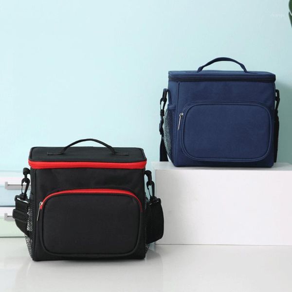 Verdicken Falten Frisch Halten Wasserdichte Nylon Mittagessen Tasche Kühler Arbeit Lagerung Lunchbox Reisen Wandern Camping Picknick Taschen