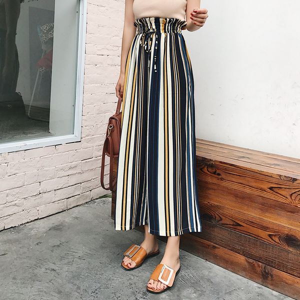 

2021 new ladies cut out women in grey summer spaghetti striped with full length twopiece women's pants 3w2w, Black;white