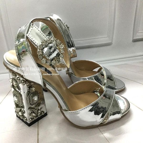 

jewelled ball strange heel summer shoes woman ankle strap cross band wedding shoes crystal gladiator sandals women, Black