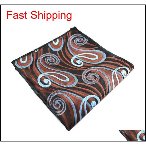 

10pcs jemygins men handkerchief silk woven plaid floral pattern hanky men s business casual square pocket handkerch qylwgq new_dhbest, Blue;white