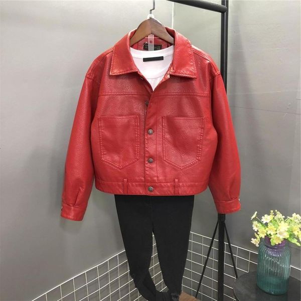 

imitation leather coat for skinny ladies