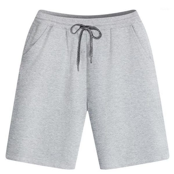 

comfortable soft cotton shorts men solid color drawstring elastic waist 110kg plus size home casual beach basic style chic short1, White;black