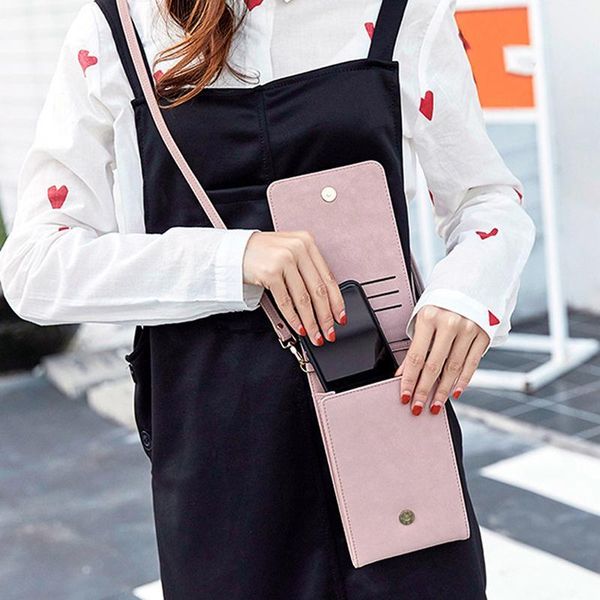 

fashion wallet for women multifunctional cellphone pocket bags clutch long vintage women messenger shoulder bags1, Red;black