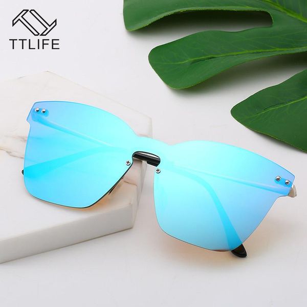 

sunglasseslife oversize male female sunglasses women uv protection frameless sun glasses rimless cutting lens uv400, White;black