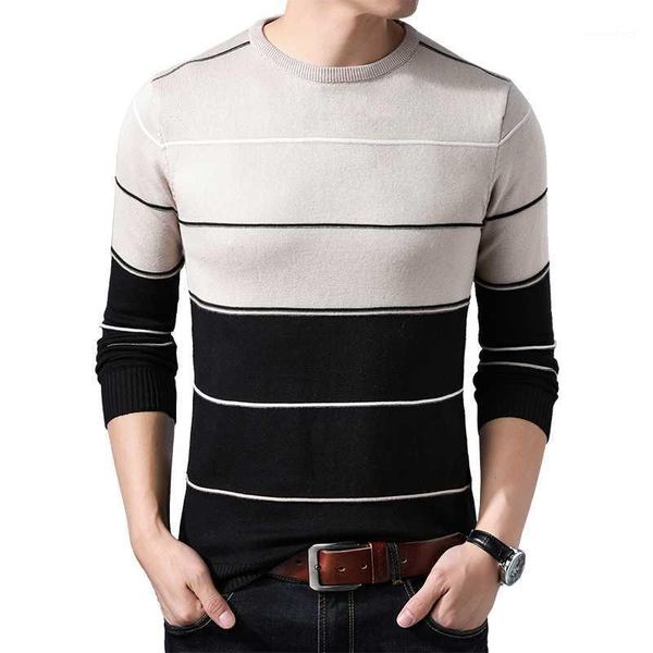 

men's striped sweaters men's o-neck slim fit knittwear mens sweaters pullovers fashion sweater for spring autumn1, White;black
