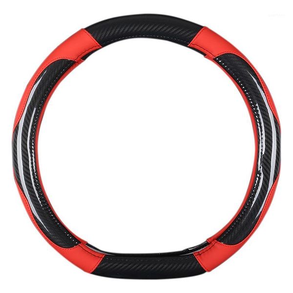 

d shape car steering wheel cover carbon fiber pattern with pu leather car covers1