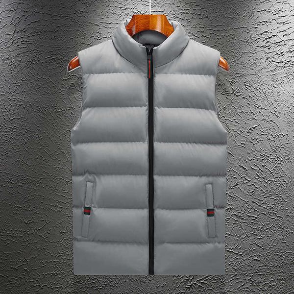 

vest autumn and winter coat stand collar casual cotton padded jacket thickened warm shoulder men's sleeveless, Black;white
