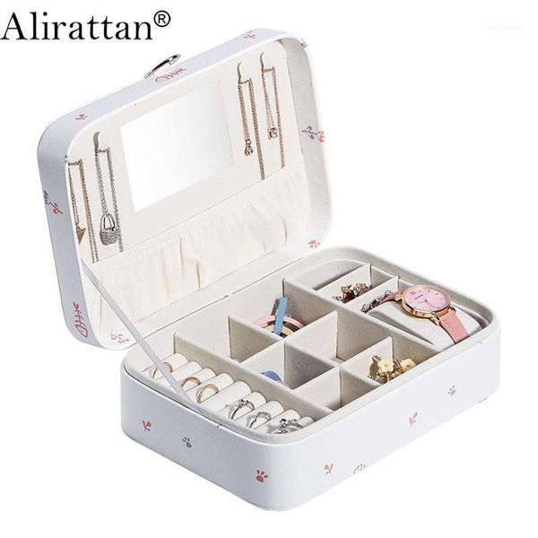 

alirattan new cartoon print lipstick storage box trendy cosmetic cases jewelry box storage leather cases new style protable1